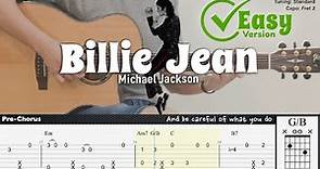 Billie Jean (Easy Version) - Michael Jackson | Fingerstyle Guitar | TAB + Chords + Lyrics