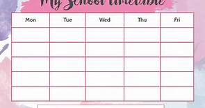 Free Class Schedule Templates