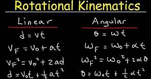 Rotational Kinematics Physics Problems, Basic Introduction, Equations & Formulas