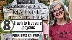 8 TRASH TO TREASURE UPCYCLES / THRIFT STORE FINDS / PROBLEMS SOLVED