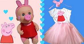 Disfraz de última hora casero de Peppa Pig para niños y muñecos