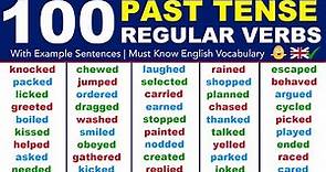 100 Common PAST TENSE REGULAR VERBS in English | Must Know English Vocabulary Words