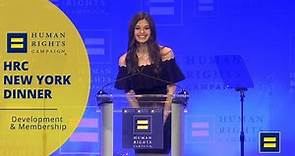Nicole Maines Speaks at the 2022 HRC Greater New York Dinner
