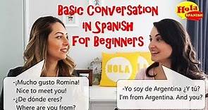 Basic Conversation Practice in Spanish for Beginners | HOLA SPANISH | BRENDA & ROMINA ROMANIELLO