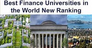 Top 10 Best Finance Universities in the World New Ranking | Finance Universities