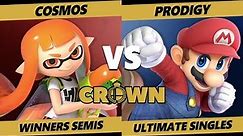 Crown 2019 SSBU - PG | Cosmos (Inkling) Vs. A | Prodigy (Mario) Smash Ultimate Tournament W. Semis