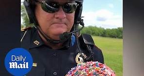 Hilarious cop accepts doughnut as bribe!