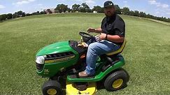 How fast can the John Deere E110 Lawn Tractor Mow an Acre? We show you