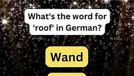 What's the word for 'roof' in German? #deutschlernen #germanlanguage #learngerman
