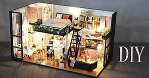 DIY Miniature Dollhouse Kit - Literary Utopia - Duplex Apartment - Relaxing Satisfying Video