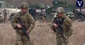 Soldados estadounidenses se entrenan cerca de la frontera entre Polonia y Ucrania