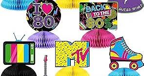 80s Party Decorations 10pcs Back To The 80s Party Honeycomb Centerpieces 80s Retro Table Toppers For 1980s Birthday Party Favors Supplies Neon Party Decorations