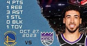 Chris Duarte player Highlights KINGS vs WARRIORS NBA Regular season game 27-10-2023
