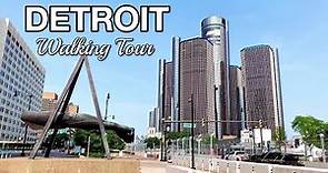 DETROIT , Walking around downtown Detroit , Michigan / Detroit walking tour 2023 / 4K