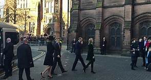 Hugh Grosvenor and family arrive for his father's memorial service