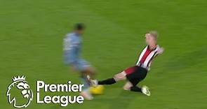 Ben Mee receives straight-red card for dangerous tackle v. Aston Villa | Premier League | NBC Sports
