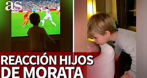 La reacción de los hijos de Morata al doblete de su padre en Champions | Diario AS