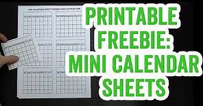 Free Printable Mini Calendar