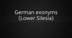 German exonyms (Lower Silesia)