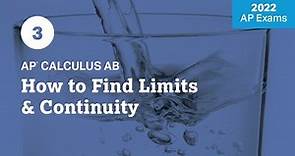 2022 Live Review 3 | AP Calculus AB | How to Find Limits & Continuity
