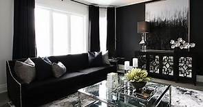 All Black Living Room Makeover - Kimberly Capone Interior Design