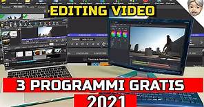 3 PROGRAMMI GRATIS per EDITARE VIDEO (2021) per TUTTI! WINDOWS e MAC