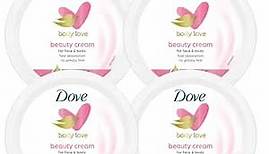 Dove Nourishing Body Care, Face, Hand, and Body Beauty Cream for Normal to Dry Skin Lotion for Women with 24-Hour Moisturization, 4-Pack, 2.53 Oz Each Jar