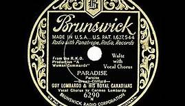 1932 HITS ARCHIVE: Paradise - Guy Lombardo (Carmen Lombardo & group, vocal)