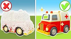 Street vehicles & Emergency vehicles. Clever cars cartoons for kids & Car animation