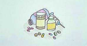 how to draw medicine cartoon step by step