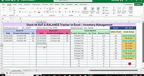 Inventory Control Template in Excel | Stock In Out Balance and Re Order