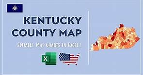 Kentucky County Map in Excel - Counties List and Population Map