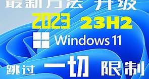 windows11专业版23H2版2023最新升级安装，win10和win11任何版本系统内直接升级安装，突破一切硬件限制，不用任何第三方软件和USB启动盘，完美激活更新，方法简单容易操作保姆级教程