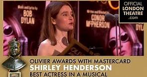Shirley Henderson: winner of Best Actress In a Muscial at the Olivier Awards 2018 with Mastercard