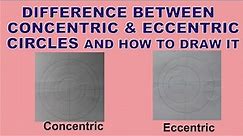 Difference between a CONCENTRIC CIRCLE and ECCENTRIC CIRCLE | Draw a Concentric and Eccentric circle