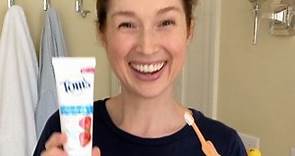 Ellie Kemper on Instagram: "Excuse me, I have something serious to say about this Silly Strawberry! 🍓 I found a natural toothpaste for kids that tastes GOOD and therefore makes my life easier. As a mom, I am grateful for anything that adds some fun. Extra points for silly, @toms_of_maine! I think it was the delicious real fruit flavor that won my family over, while the recyclable toothpaste tube and no artificial flavors, colors, or preservatives won me over. Calling this a Mama win! &#x
