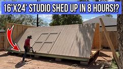 Finally Got My NEW Studio Shed Up! 16'x24' Lean To! Quick Build!