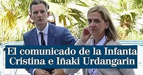 La Infanta Cristina e Iñaki Urdangarin deciden "interrumpir su relación matrimonial"