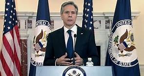 Secretary of State Antony J. Blinken makes a personnel announcement, at the Department of State