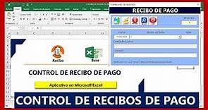 Plantilla Formato de Recibo de Pago en Excel - RECIBO DE PAGO en excel MACROS Y Visual Basic -VBA