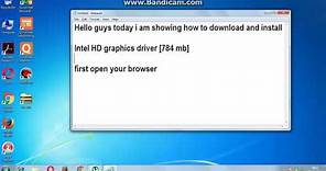 How to download Intel HD graphics driver windows 7