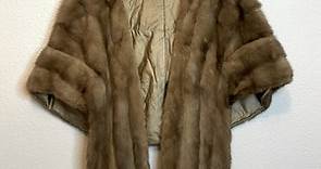 Vintage Genuine Mink Fur Stole Shawl