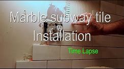 Marble Subway tile kitchen Backsplash installation