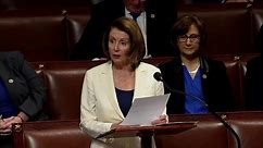 House Democratic Leader Nancy Pelosi delivers remarks