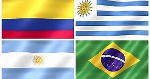 FLAGS OF SOUTH AMERICA – National Flags of South American Countries for Kids, Kindergarten