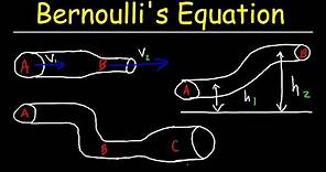 Bernoulli's Equation Example Problems, Fluid Mechanics - Physics