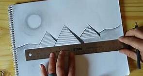 Cómo dibujar Las pirámides de Egipto para niños. Dibujo facil
