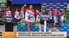 Competitors ready for Nathan's Hot Dog Eating Contest
