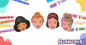 Colorea fácil para niños | Colorea Paso a Paso | Como colorear Princesas | Princesas Disney