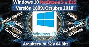 Descargar e instalar Windows 10 Pro 64 y 32 bits 1809 Redstone 5 Sin Errores - Una ISO